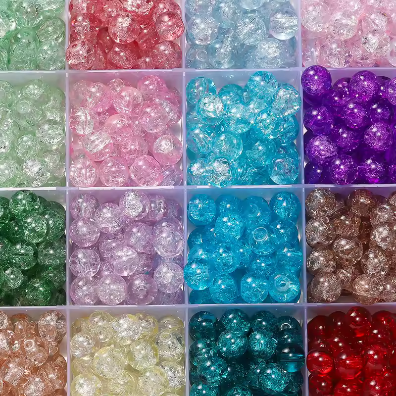 50/100pcs 8mm Glass Crackle Beads Loose Spacer Beads for Jewelry Making DIY Handmade Earrings Bracelets Necklace Accessories - Image 3