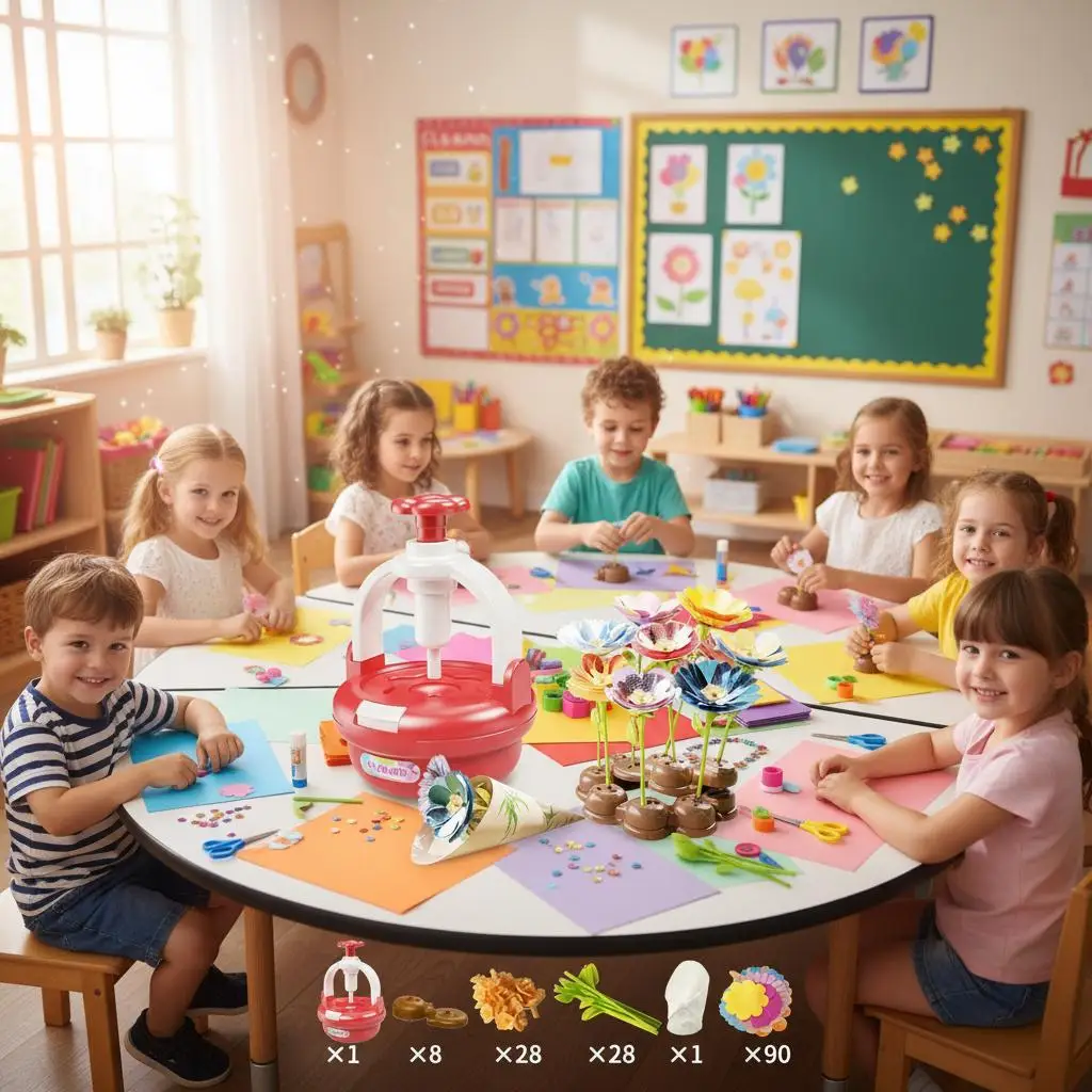 

Flower Bouquets Toys Handmade DIY Craft Kits Toys Embossing Machine Toys Parent Child Interactive Puzzle Toys Gifts