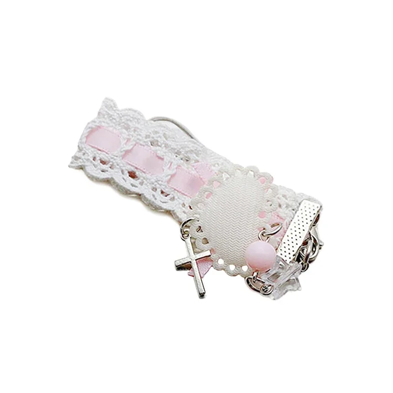 Sweet Lace Ribbon Keychain Cute Bow Heart Pendant Keyring Phone Charm Lanyard Bag Earphone Case Pendant Decoration Accessories