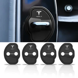 4Pcs Silicone Car Door Lock Cover Protective Decoration Case For Tesla Model 3 Y S 2021 Roadster Cybertruck Juguete K80 SpaceX