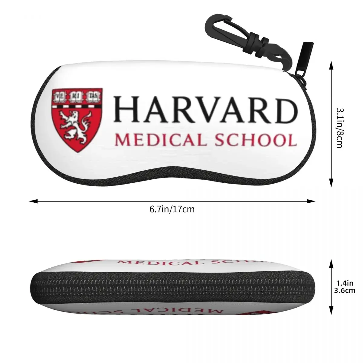 Harvard Medical School Shell Glasses Case, Protetora Sunglasses Box, Bolsa de óculos macios para homens e mulheres