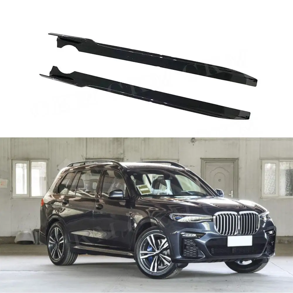 ألياف الكربون/ABS التنانير الجانبية تمديد الخائن الشفاه الجناح لسيارات BMW X7 G07 M Sport 2019-2021 التنانير الجانبية الروك لوحات