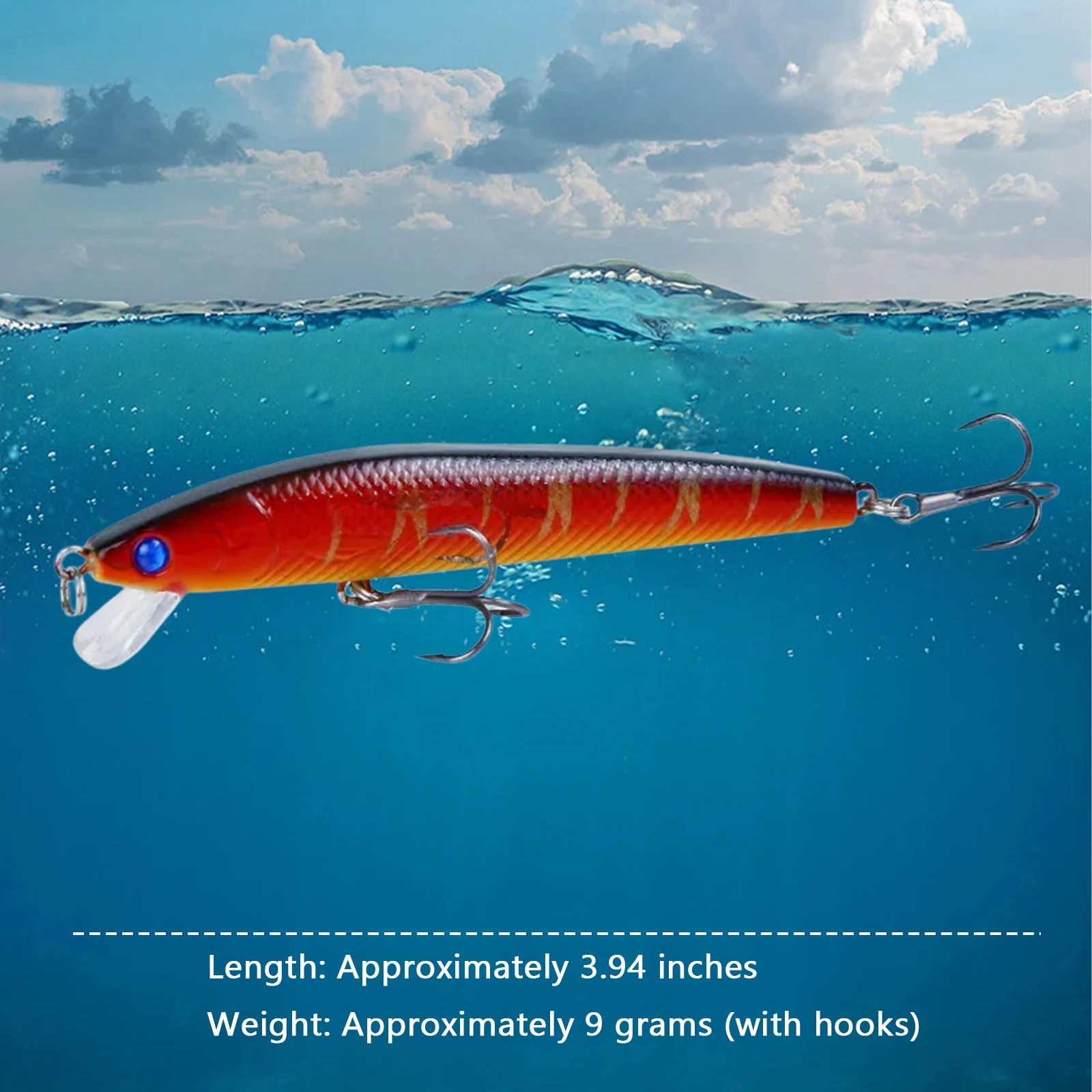 10 قطعة 10 سنتيمتر 9 جرام غرق أسماك الصيد إغراء طويل الصب المتذبذب cranbait الاصطناعي الطعم الثابت ل باس بايك سمك السلمون المرقط صيد السمك