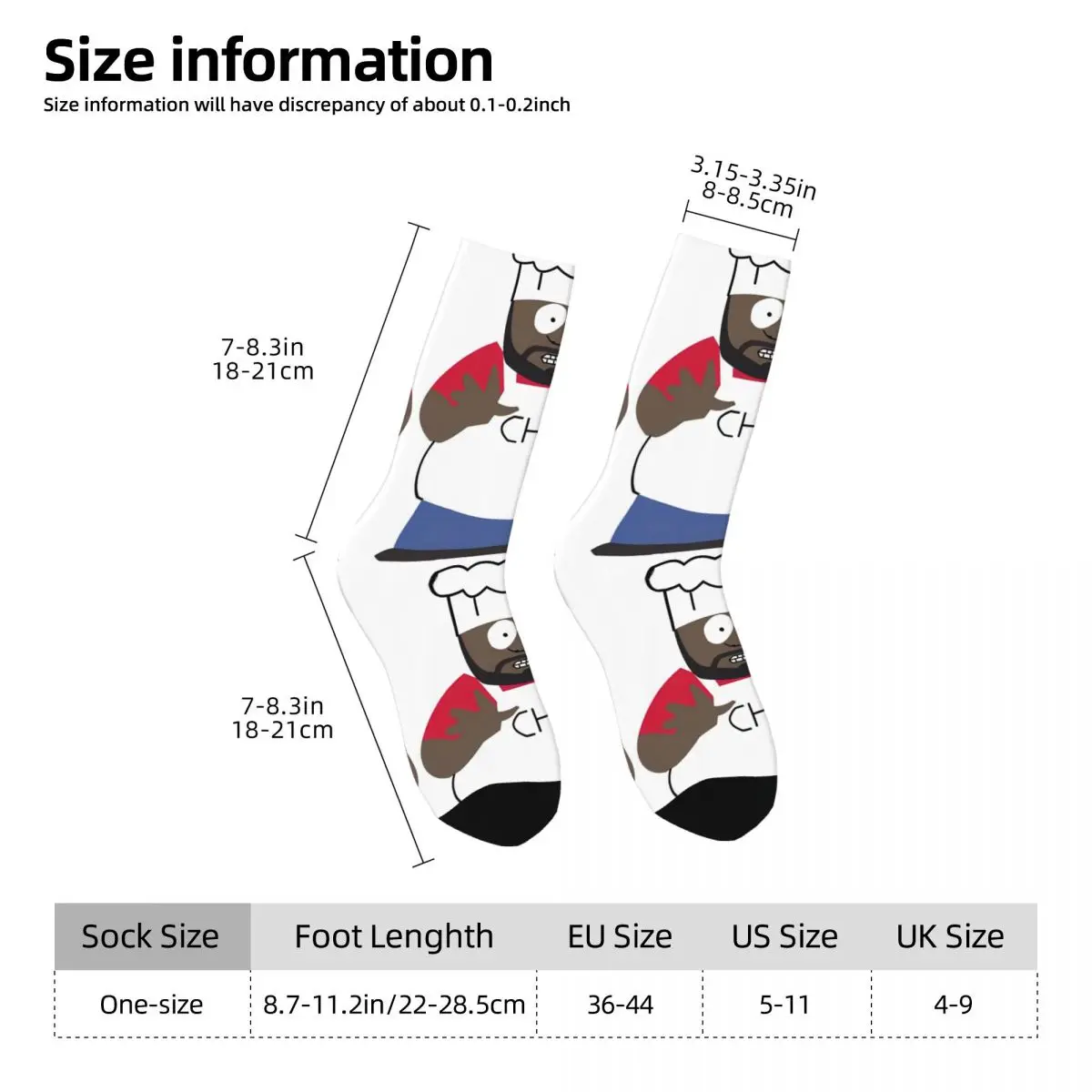 Souths Parks Socks Chef Funny Stockings Men Warm Soft Skateboard Socks Winter Design Non-Slip Socks