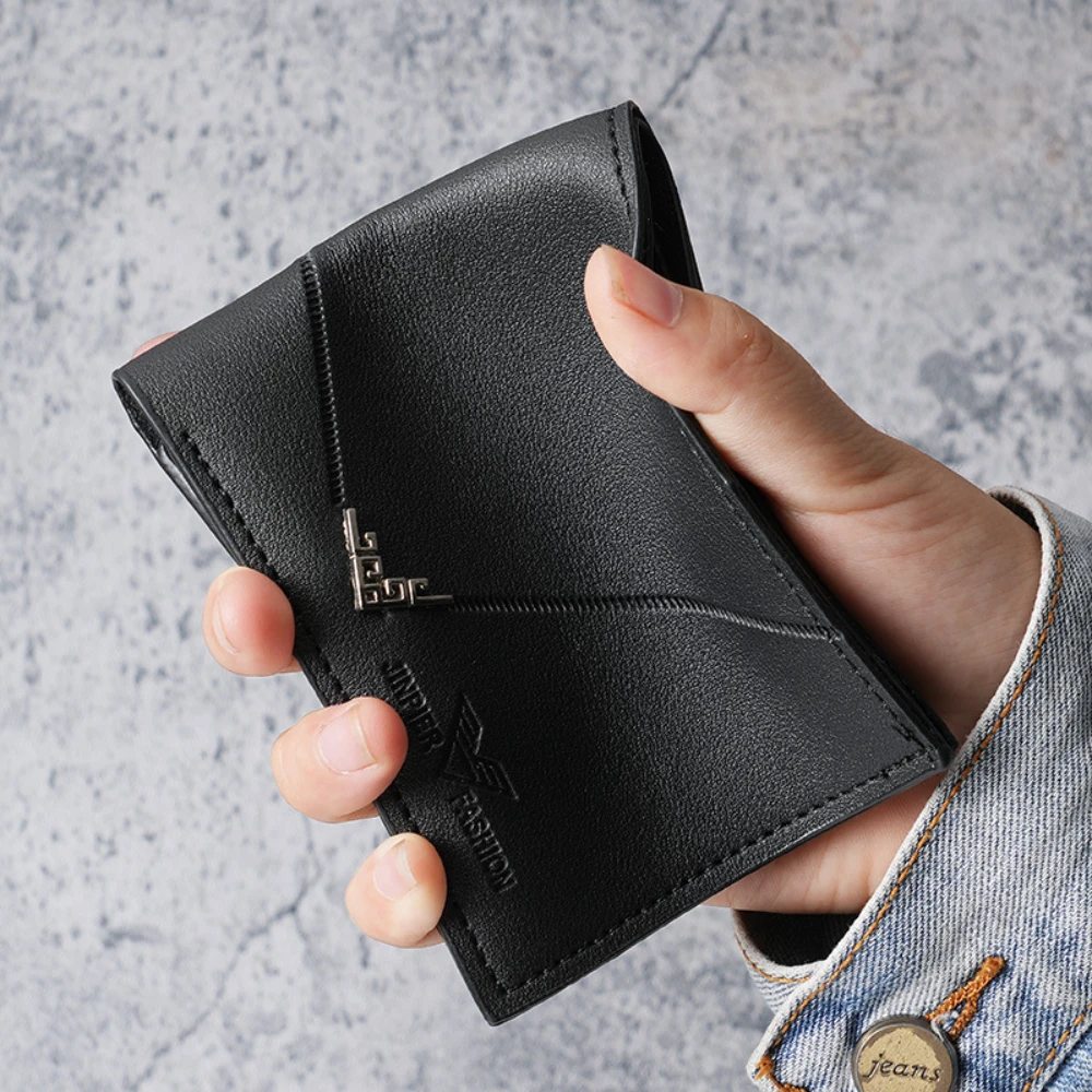 Men's Short Design Causal Purses Male Folding Wallet Coin Card Holders High Quality Slim Money Bag New Hot Men PU Leather Wallet