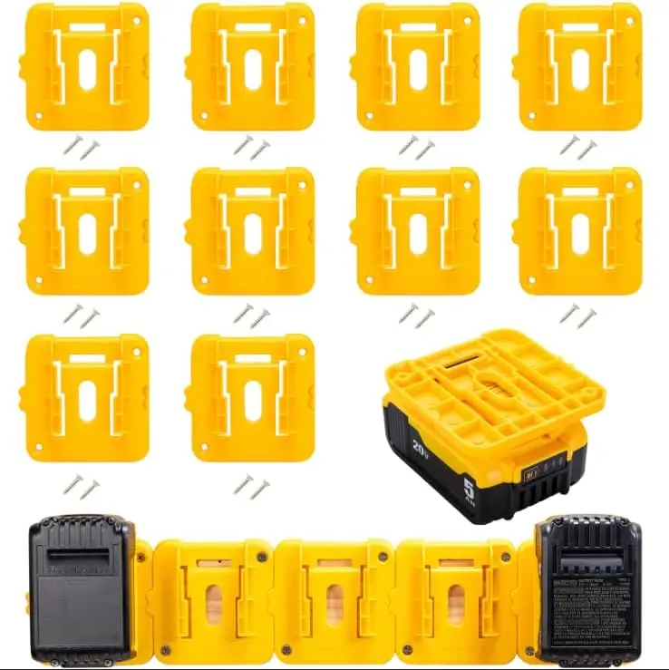 

10 Pack Battery Holder for Dewalt 20V Battery Mounts Dock Holder Fit for DCB200 DCB201 DCB202 DCB203 DCB204(w/20 Screws)