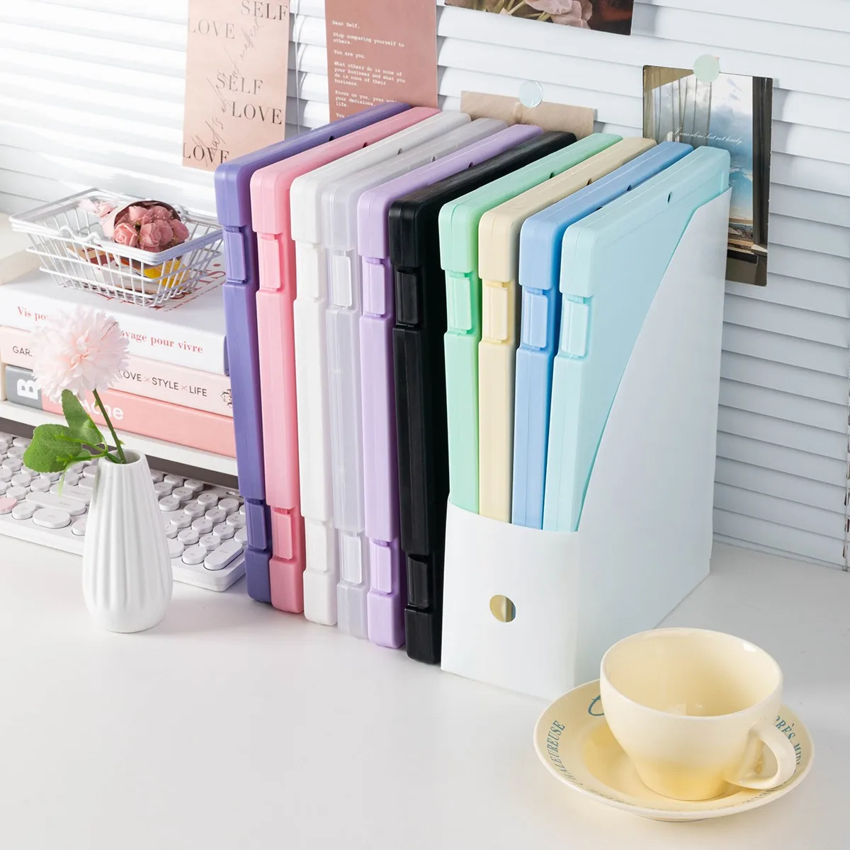 Multi functional A4 folder clamp storage box, writing pad, large capacity writing storage integrated document board clamp folder