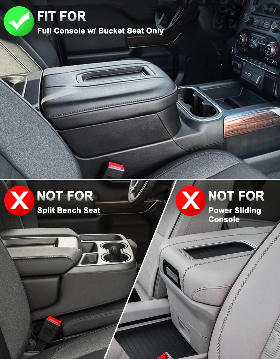 Armlehnen-Abdeckung für Konsolenabdeckung, Polster, passend für Chevy Silverado GMC Sierra 2019-2026, Armlehnen-Konsolenabdeckung, Polster, passend für 19-26 – Detail 3