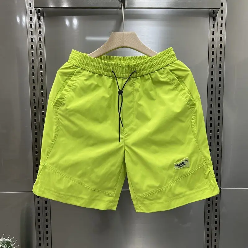 

Summer Thin 2025 Casual Shorts Men Wear Beach Pants Trendy Versatile Ice Silk Five-point Pants Quick-drying Straight Half Pants