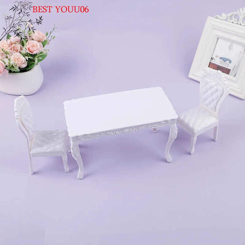 (YOUU06)Dollhouse 1:6 Kitchen Furniture Dining Table Chair Computer Office Desk Chair