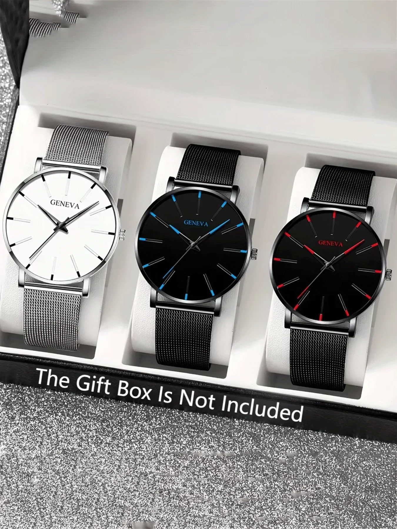 

Модные повседневные деловые часы с элегантным дизайном, простой и стильный набор мужских часов.