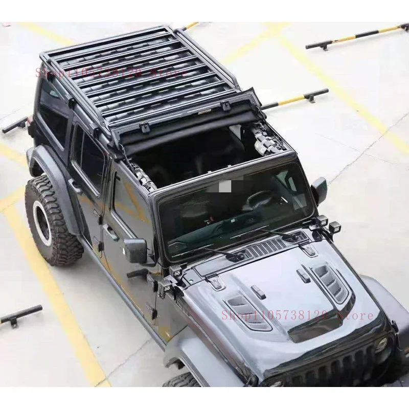 Auto Parts Heavy Aluminum Rooftop Cargo Basket Exterior Tuning Off-Road JL + Gladiator JK 0-