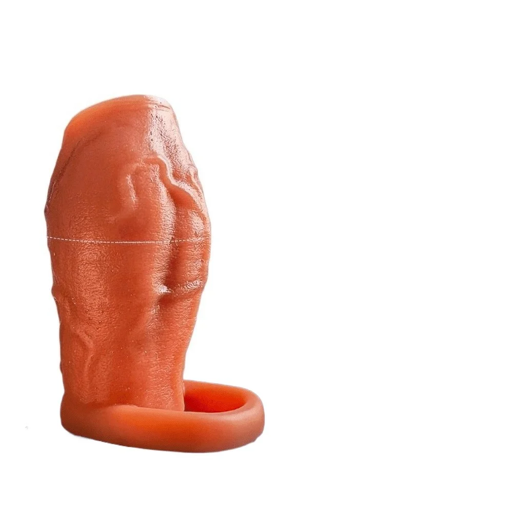 Premium Soft Silicone Textured Sleeve for Men Flexible Support with Enlarged Middle Girth Cock Sleeve Penis Ring Adult Sex Toy