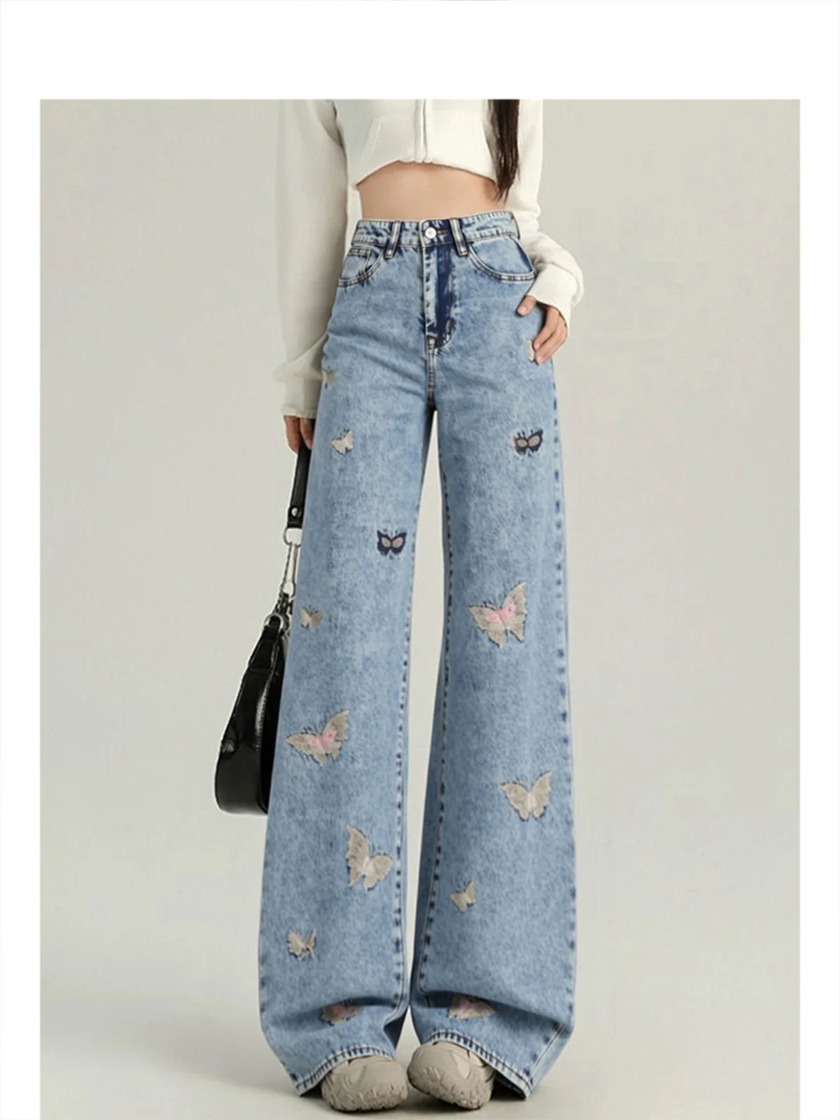 

Джинсы женские свободного кроя, прямые, повседневные, винтажные, осенне-зимние, новинка