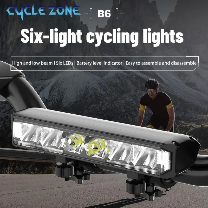 Rechargeable Type-C Bicycle Front Light Aluminum Alloy Bike Headlight for MTB Road Night Riding Flashlight Cycling Accessories