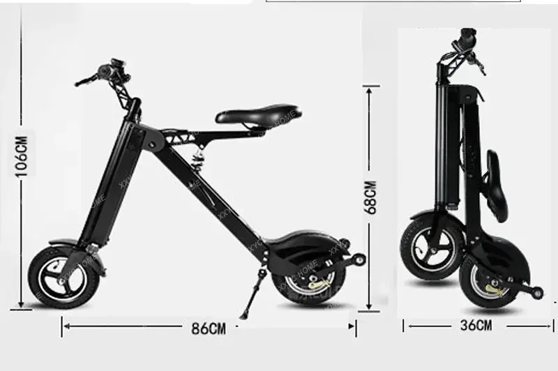 Portable Folding Motor-Assisted Bike Adult Men's and Women's Ultra-Light Two-Wheel Small Lithium Battery Scooter Electric