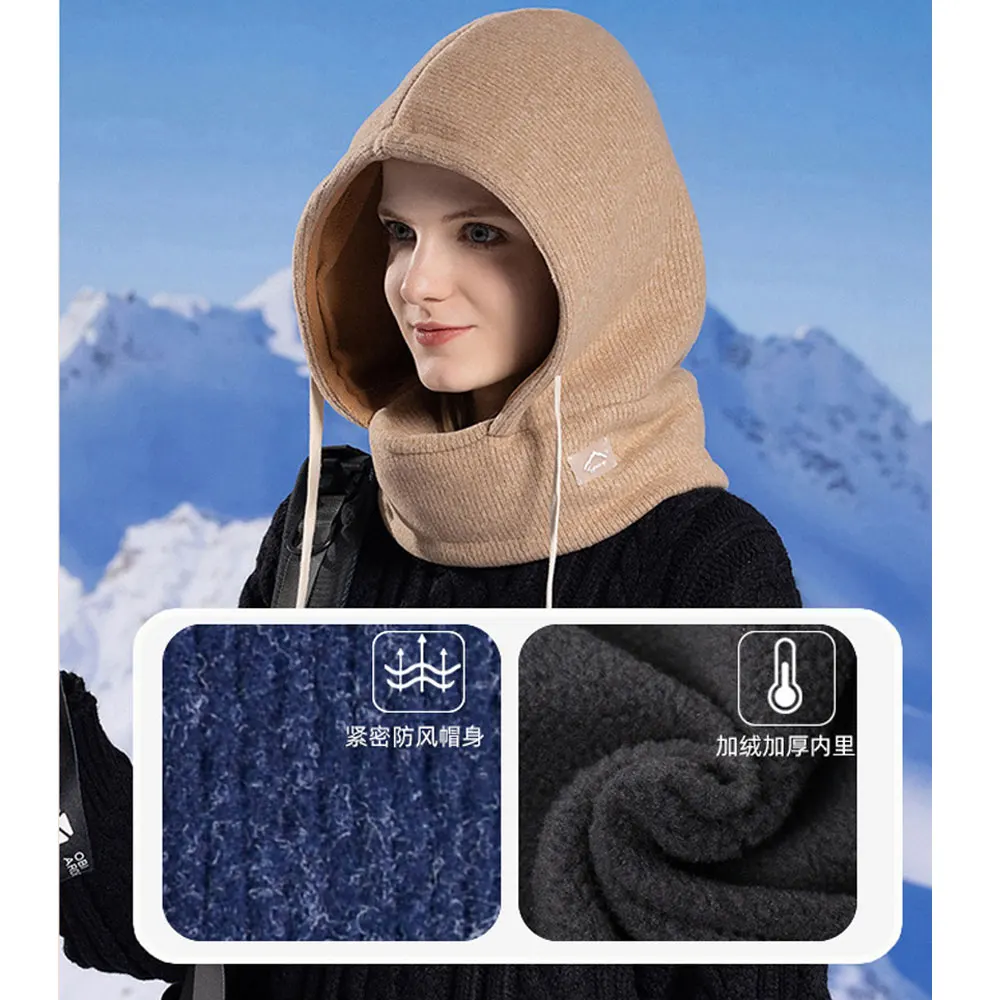 الشتاء التزلج ركوب الدراجات البلوز هوديي مبطنة بالصوف حماية الرقبة في الهواء الطلق الدافئة الوالدين والطفل هوديي للرجال والنساء