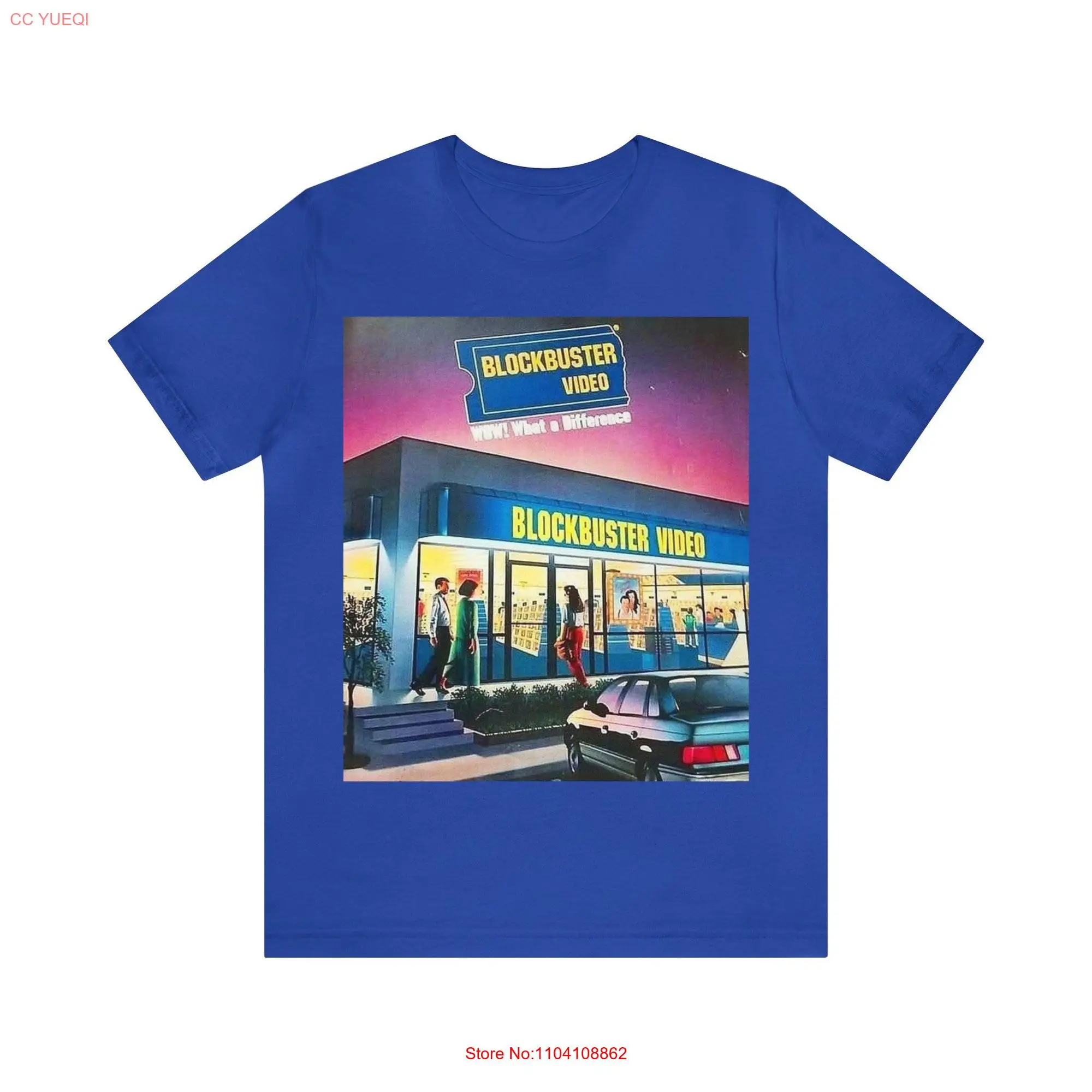 Vintage inspired Blockbuster Classic Store Art make it a Night  T Shirt long or short sleeves