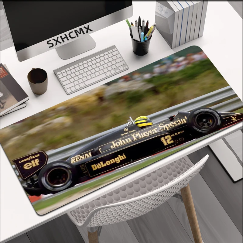 Ayrton Senna Helmet F1 Racing Mouse Pad 900x400mm Large Gaming Gamer Big Computer Locking Edge MousePad Be Pretty Keyboard Desk