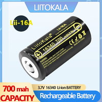 LiitoKala Lii-16A RCR123A 3.7V 16340 700mAh Rechargeable Battery For Arlo HD Camera And Reolink argus 3.7V cr123a Rechargeable
