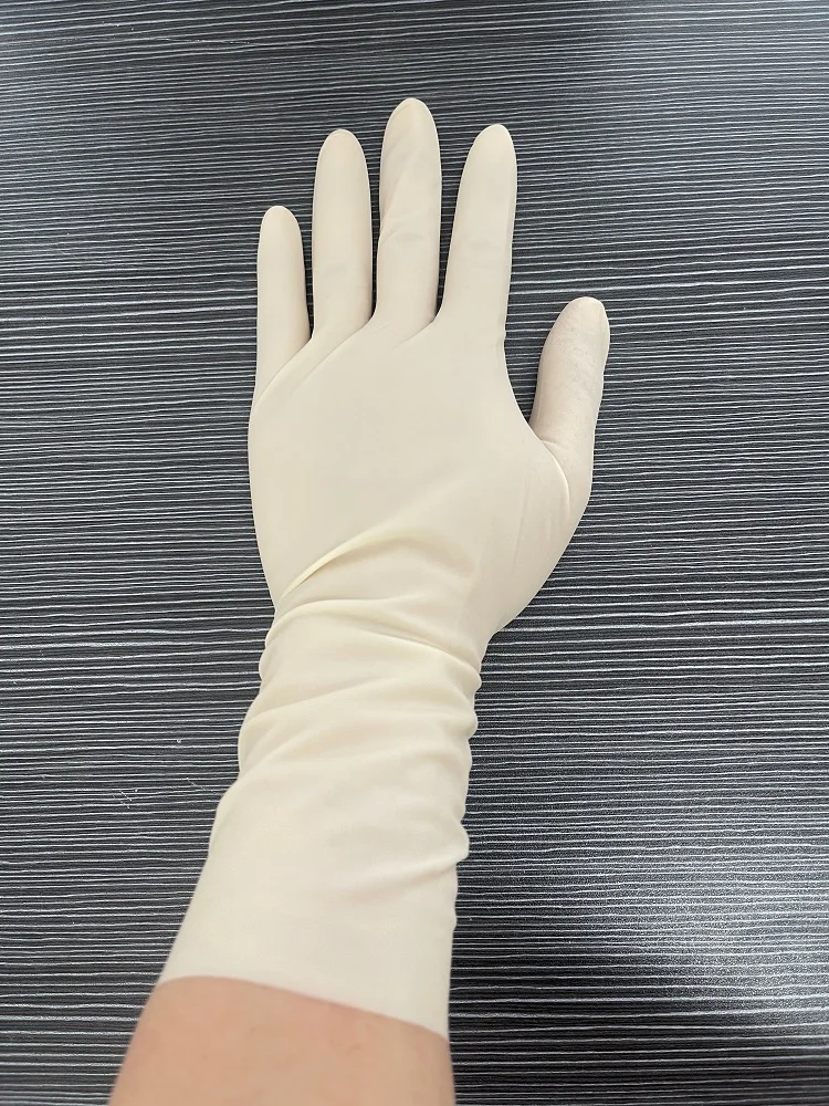 Luvas Ansell Gammex Látex 12 polegadas sem pó (1 par) luvas de látex comprimento 30 cm