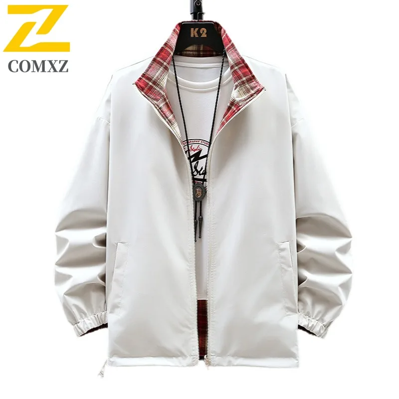 

COMXZ 2025 Men Rui Lu Factory 2025 Two Sides Spring Autumn New Mens Jacket Outdoor Sport Loose Fit Korean Casual Jacket