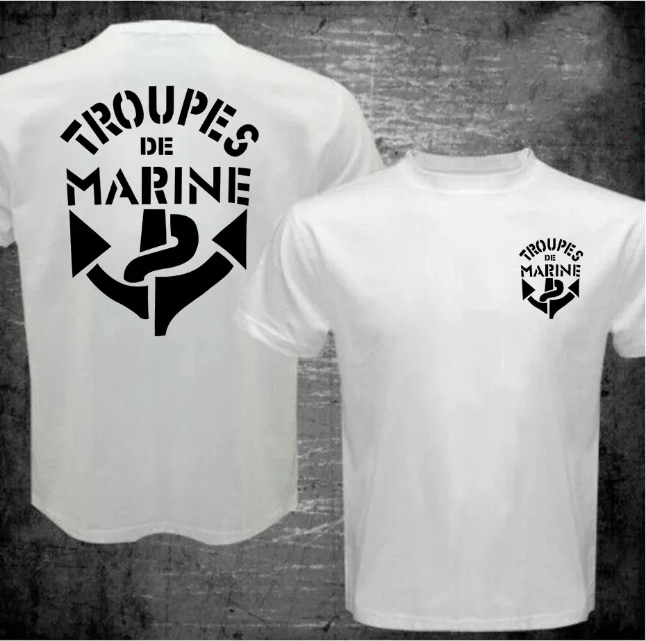 France Marine Troops French Colonial Troops T Shirt Men Marines Military Tactical Casual Mens T-Shirt Black Army Green Tee Shirt