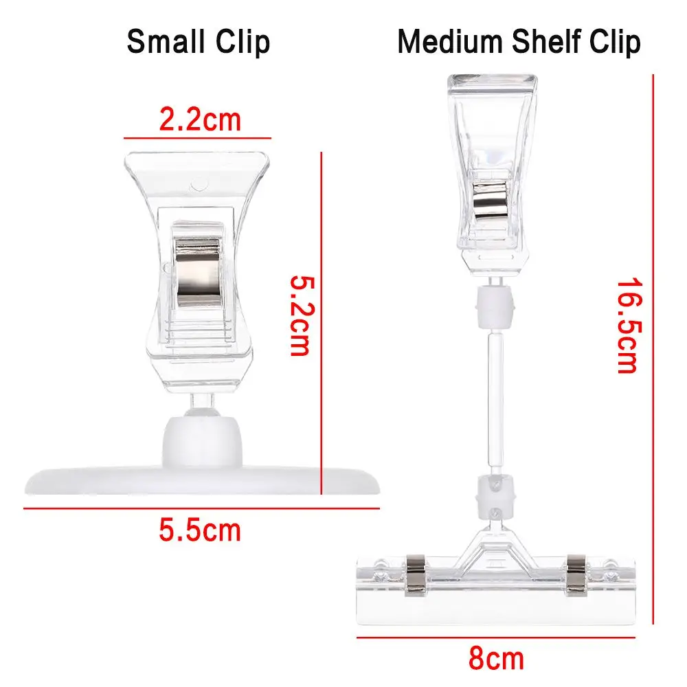 2 Stück Zeichen karte Doppel clips verstellbarer Kunststoff-Display halter Werbe ordner transparent