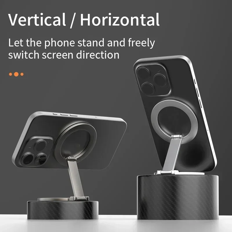 Foldable Double Sided Magnetic Phone Holder for Magsafe Gym Treadmill Universal Folding Car Holder Magnetic Smartphone Stand