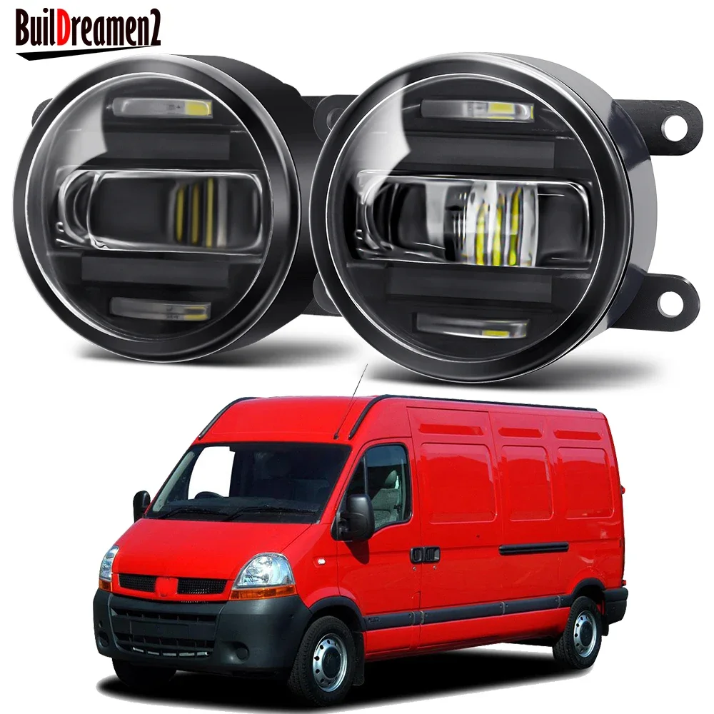 2IN1 Car LED Fog Light Assembly with DRL Function 30W H11 Aluminum Fog Daytime Running Lamp For Renault Master 2/II 1998-2010