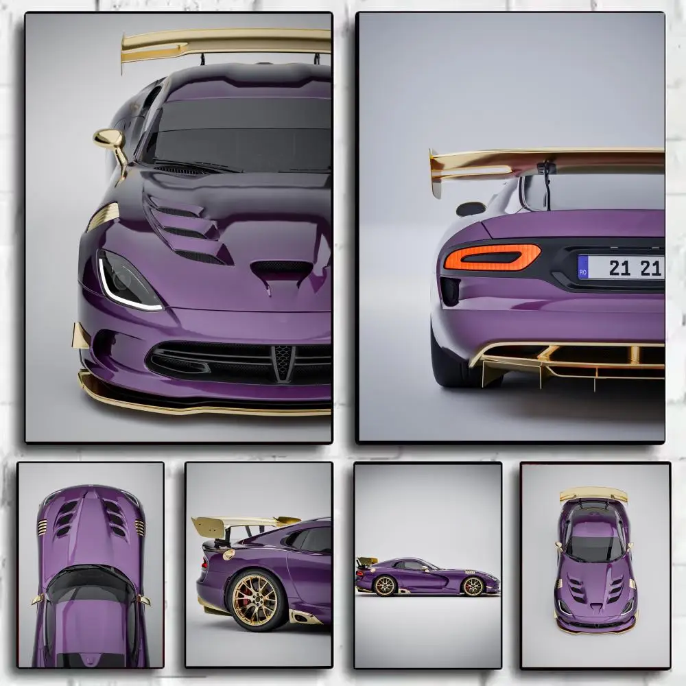 Fashion Sports Car Design V_Viper AC HD Linen Canvas Poster Wall Art Prints for Living Room Bedroom Office Home Decoration Gift
