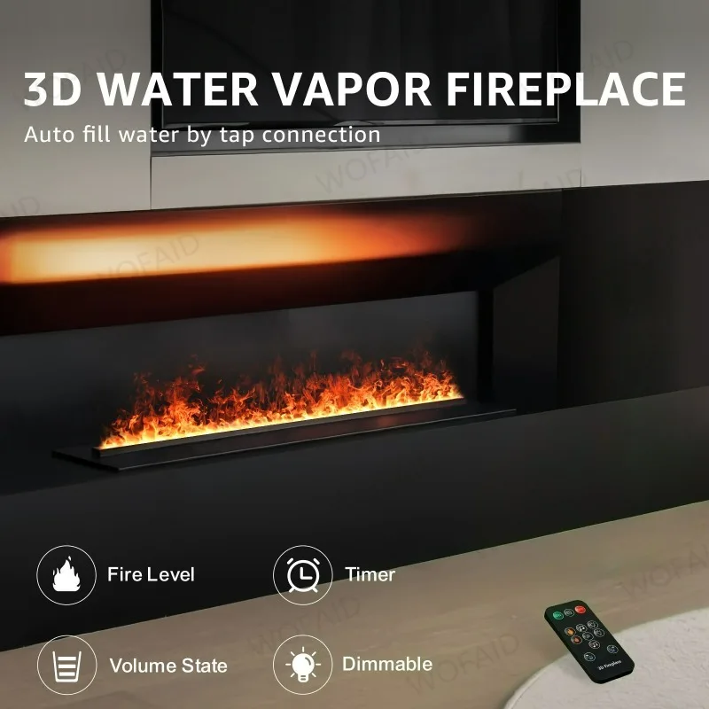 

WOFAID 3D Electric Fireplace With Remote Control Aroma Humidifier RGB Flame Light Fireplaces Stoves for Hotel Spa Relaxation