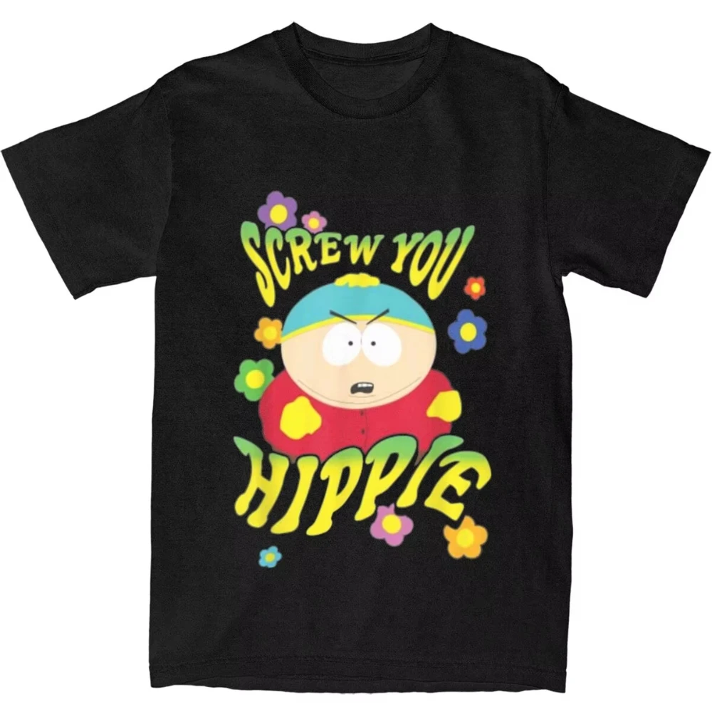 Camisetas Hippie de Eric Cartman Screw You, camisetas clásicas de playa, camisetas de algodón a la moda, camisa para hombre y mujer, camisetas estampadas de manga corta