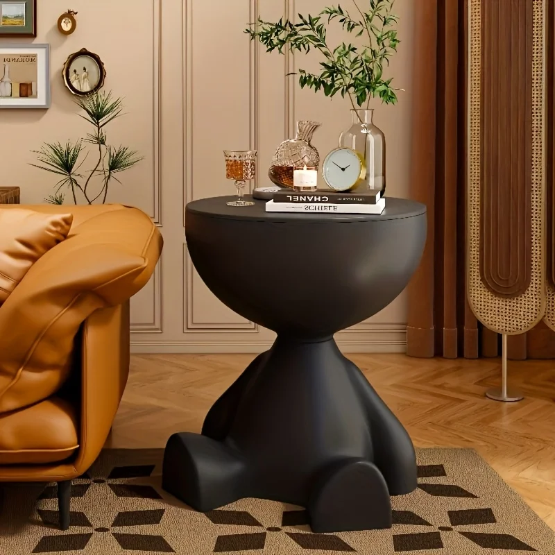 Bedside Table, Home Sofa Edge, Circular Coffee Table, Mini Bedside Table with Storage Space