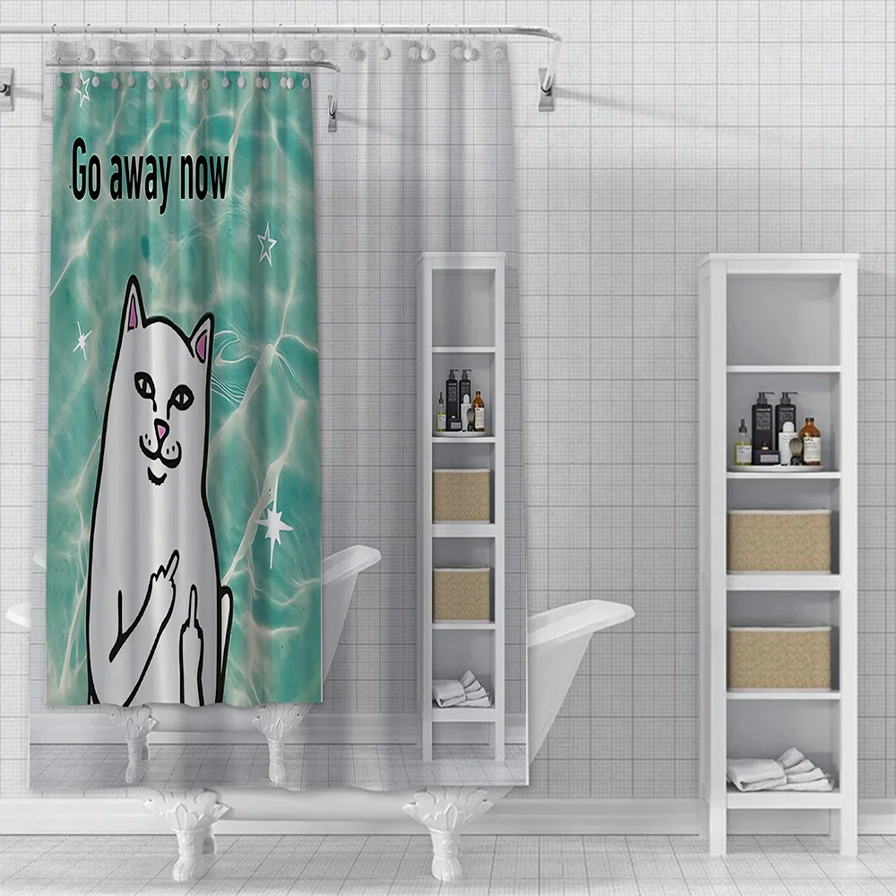 Fashion R-RIPNDIPS Shower Curtain Waterproof Polyester Fabric Paint Colorful Bath Curtains Home Bathroom Decor Curtain With Hook