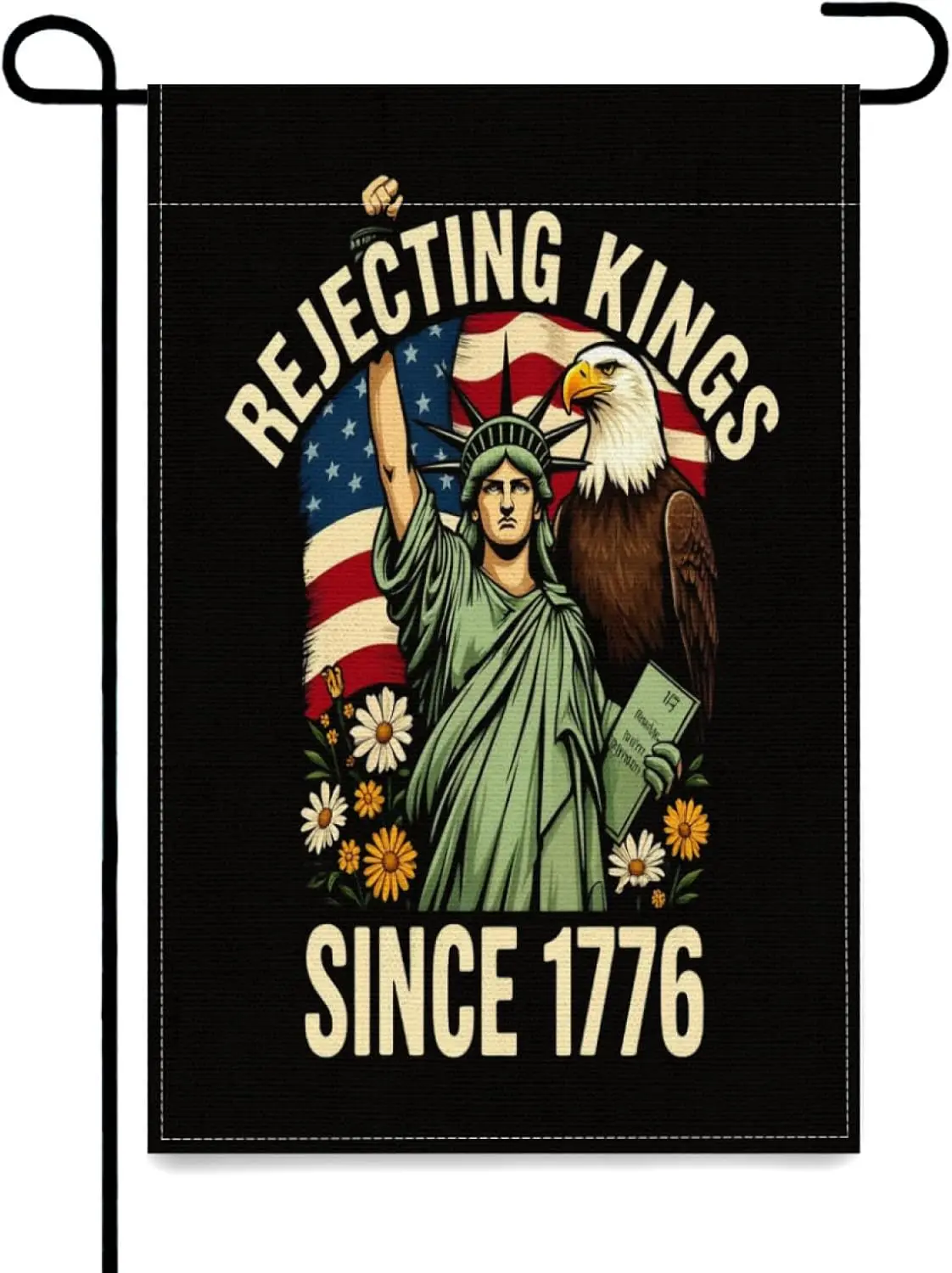 Rejecting King Since 1776 Yard Flag,12x18 Inch Double Sided Garden Flags Tapestry Decor for Home Holiday Outdoor AAO