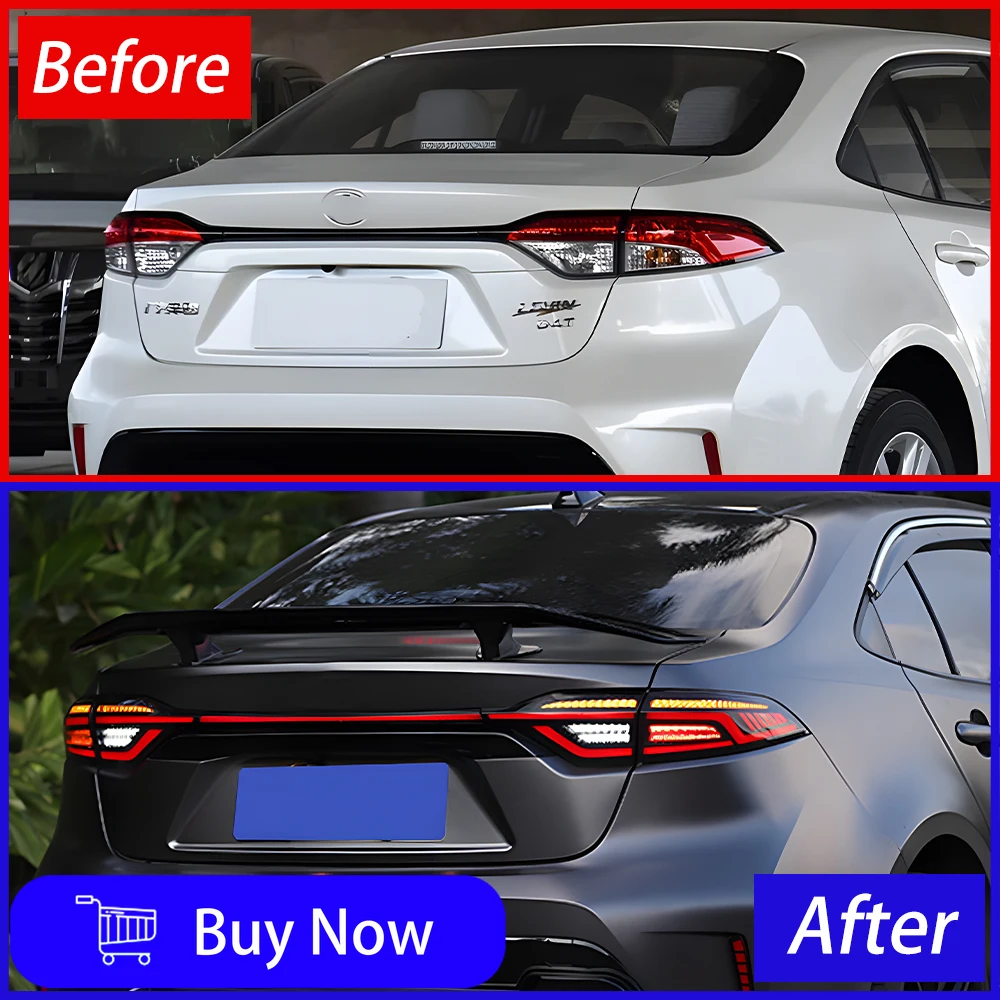 For Toyota Levin Us Version Corolla 2019-2023 LED Car Taillight Assembly Upgrade Startup Effect  Through Taillight Accessories