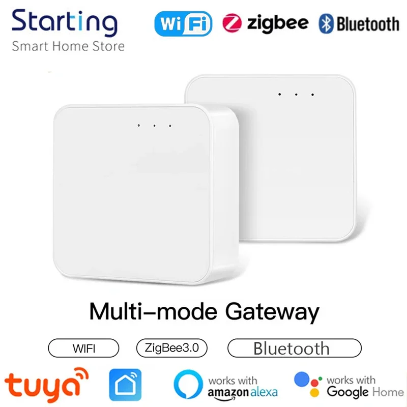 Tuya-puente Hub de enlace multimodo inteligente ZigBee, Bluetooth, WiFi, Control remoto inalámbrico Smart Life, funciona con Alexa y Google Home