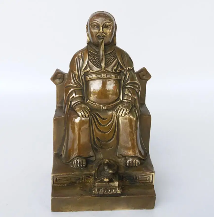 Pure copper bronze statue of the founder emperor Zhenwu Xuanwu, the founder of the great emperor Xuanwu, lives in the Buddhist