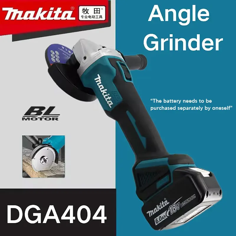 

Makita DGA404 125mm/100mm Brushless Lithium Electric Angle Grinder Rechargeable Cutting Machine High Power Polishing Machine 1