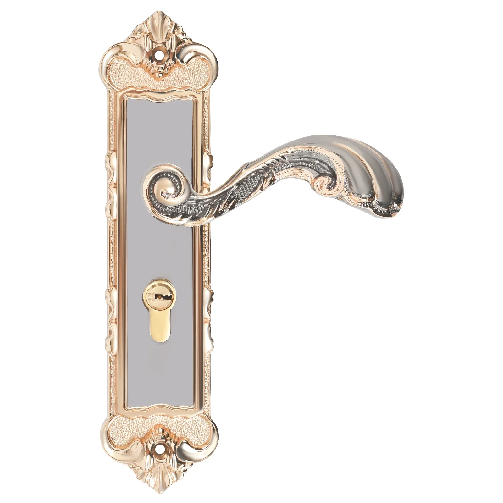 

Classic Retro Bedroom Light luxury household handle lock with 3 Keys Zinc Alloy Left and Right Universal 30-45mm/1.18-1.77in