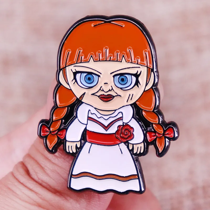 Annabelle Doll Horror Film Enamel Pins Lapel Pin Shirt Bag Badge Jewelry Gift for Friends