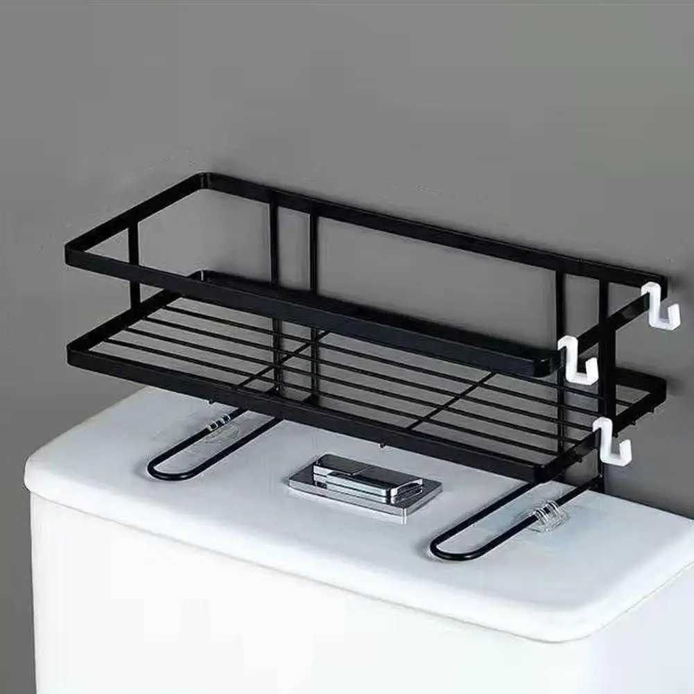 Wall Mounted Toilet Water Tank Rack Toilet Non-Punching Rack Organizers Storage Multifunctional Toilet Storage Rack Bathroo N9G5