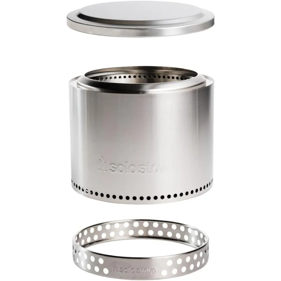 

Бездымная костра с подставкой и крышкой, предназначенная для встреч на свежем воздухе на 46 человек. Портативная дровяная костра со съемным управлением.