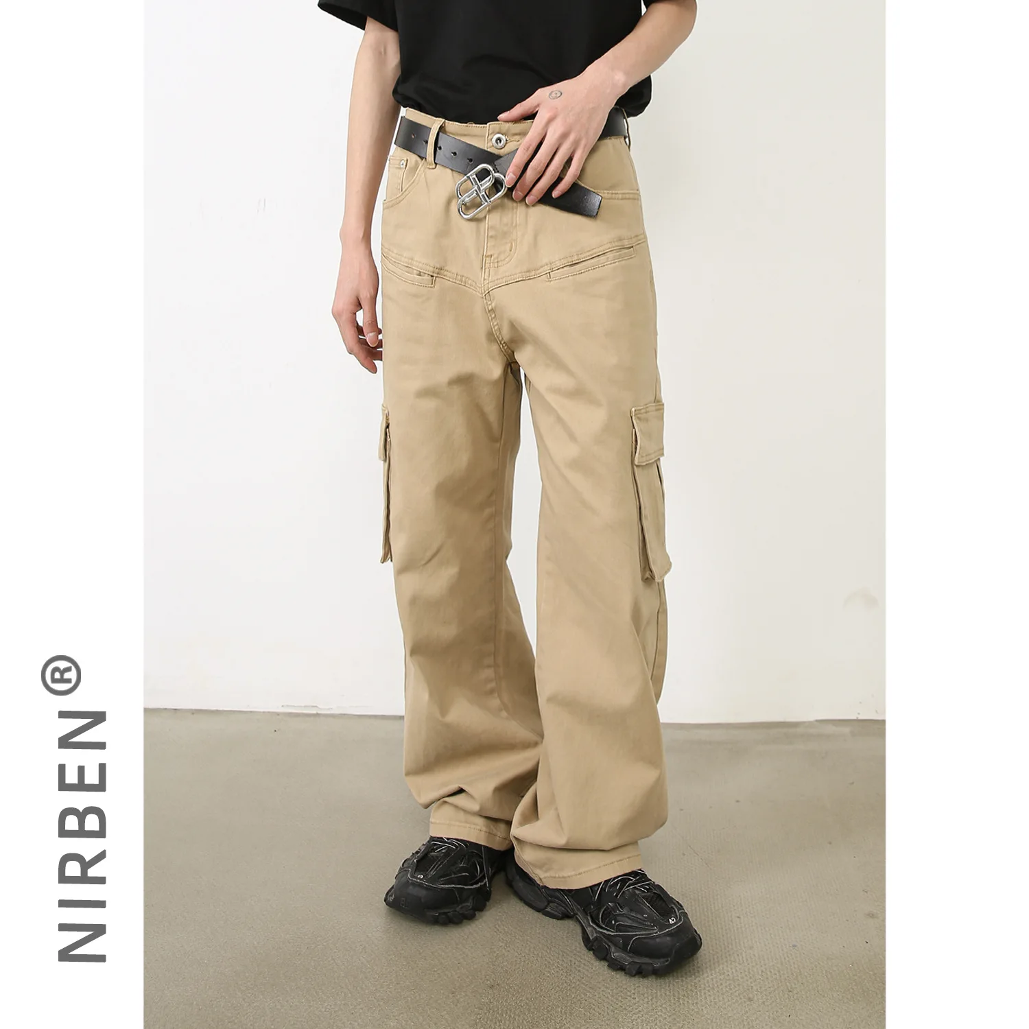 Denim American Retro Old Niche Street Overalls Men's High-end Fried Street Pants