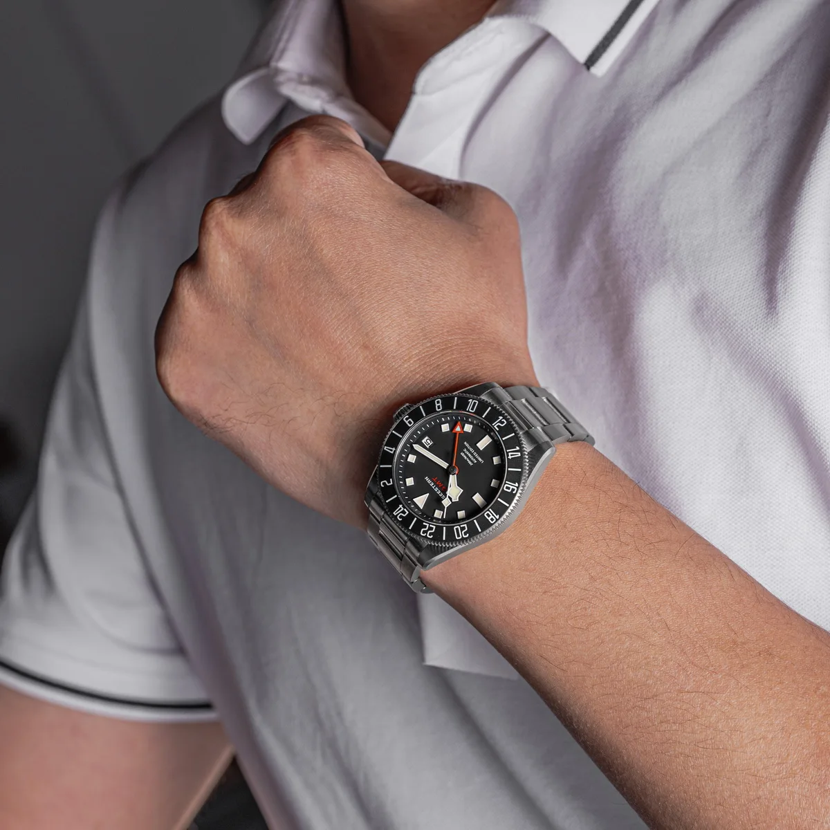 SEESTERN Diver Man นาฬิกาไทเทเนียมอัตโนมัติ GMT นาฬิกาข้อมือ NH34 การเคลื่อนไหว Sapphire คริสตัล 20ATM กันน้ํา Lume S462