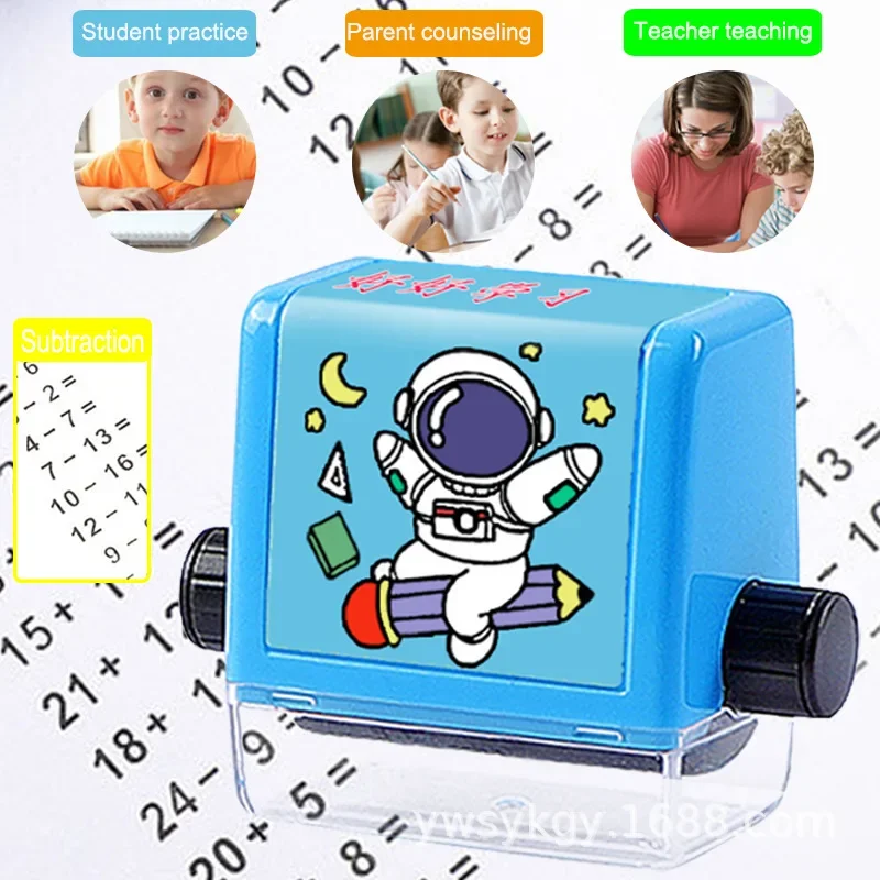 Math Stamp Roller Stamp Addition Subtraction Multiplication Division Digital Teaching Practice Question Seal Math Wheel Supplies