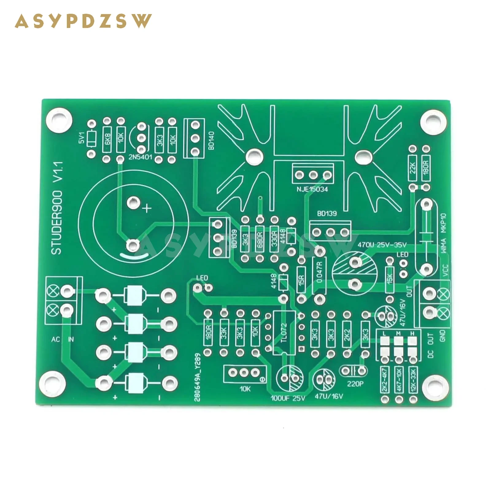 

Base on STUDER 900 circuit Power supply Bare PCB For preamplifier/DAC