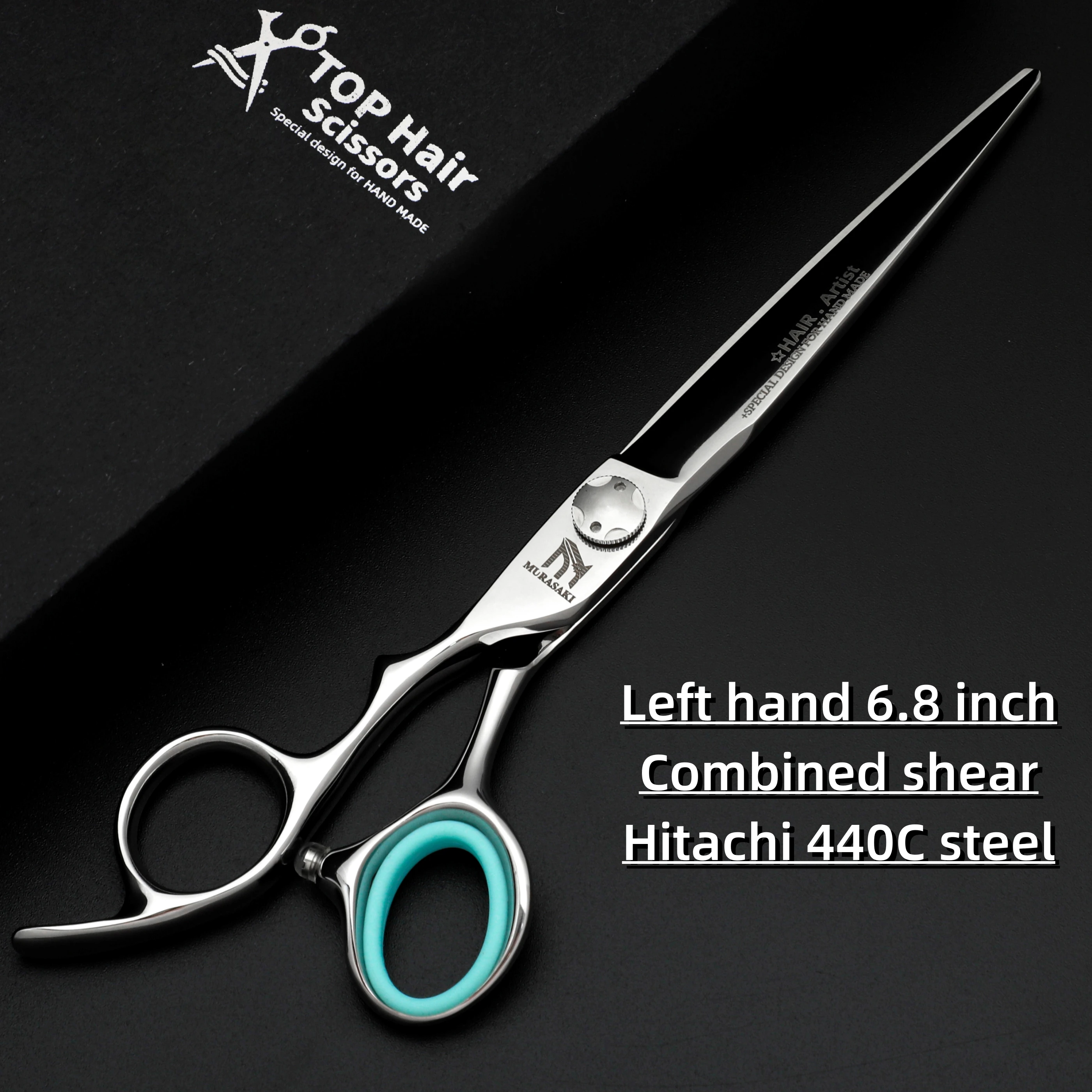Professionelle Linkshänder-Schere, 6-6,5-6,8 Zoll Haarschneideschere, Japanischer 440C Stahl, Hochwertiges Friseurzubehör – Detail 6