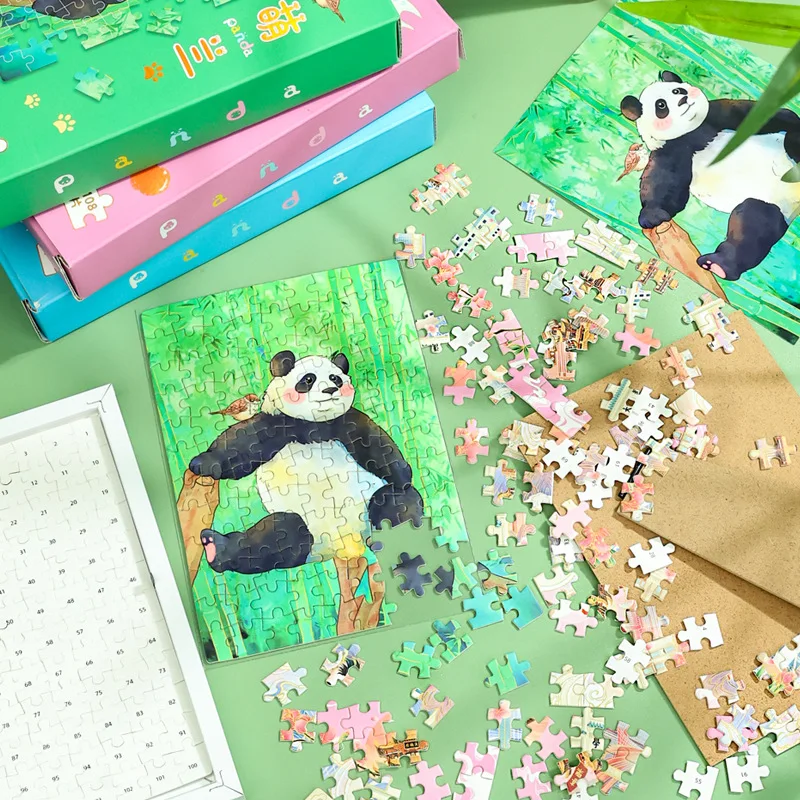 子供用フレーム付きパンダパズル,教育玩具,旅行のお土産,クリエイティブな文化的ギフト,スーパーギフトショップ,108個